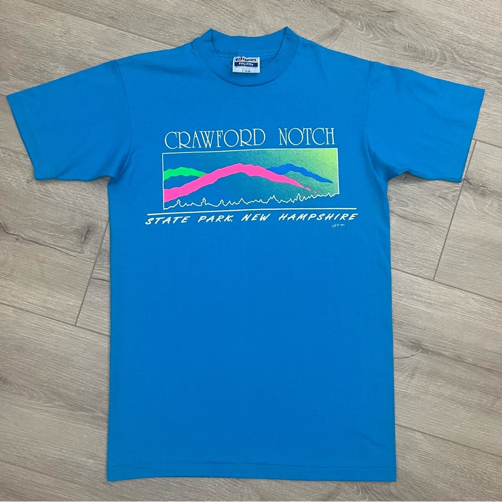 Vintage 1980s Single Stitch USA T-Shirt Crawford Notch New Hampshire Small